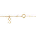 Bracelet en argent et dorure jaune cha&icirc;ne avec boules avec 1 coeur et 1 pampille infini 16+3cm Artemare