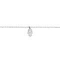 Bracelet en argent rhodi&eacute; cha&icirc;ne avec boules couleur blanche avec main de Fatma 15+3cm Artemare