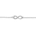 Bracelets sur Artemare : Bracelet en argent platin&eacute; cha&icirc;ne avec infini oxydes blancs sertis 15+3cm