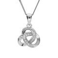 Colliers sur Artemare : Collier en argent rhodi&eacute; cha&icirc;ne avec pendentif noeud oxydes blancs sertis 42+3cm