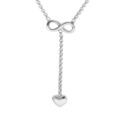 Colliers sur Artemare : Collier en argent rhodi&eacute; cha&icirc;ne avec motif infini et coeur forme y 42+3cm