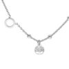 Collier en argent rhodi&eacute; boules avec 1 cercle et pampille arbre de vie 42+3cm