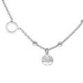 Colliers sur Artemare : Collier en argent rhodi&eacute; boules avec 1 cercle et pampille arbre de vie 42+3cm