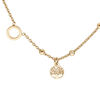 Collier en argent et dorure jaune boules avec 1 cercle et pampille arbre de vie 42+3cm
