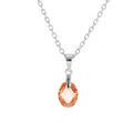 Colliers sur Artemare : Collier en argent rhodi&eacute; cha&icirc;ne avec pendentif goutte oxyde orang&eacute; facett&eacute; 40+5cm
