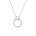 Collier en argent rhodi&eacute; cha&icirc;ne avec petit et grand anneaux avec oxydes blancs sertis 40+5cm