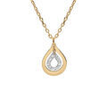 Collier en argent et dorure jaune cha&icirc;ne avec pendentif double goutte 2 tons 40+5cm Artemare