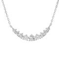 Collier en argent rhodi&eacute; cha&icirc;ne avec oxydes blancs sertis 42+3cm