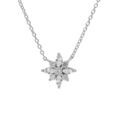 Collier en argent rhodi&eacute; cha&icirc;ne avec pendentif fleur avec oxydes blancs sertis 42+3cm Artemare