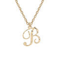 Collier en argent et dorure jaune cha&icirc;ne avec pendentif lettre anglaise B diamant&eacute; 40+4cm