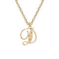 Colliers sur Artemare : Collier en argent et dorure jaune cha&icirc;ne avec pendentif lettre anglaise D diamant&eacute; 40+4cm