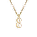 Colliers sur Artemare : Collier en argent et dorure jaune cha&icirc;ne avec pendentif lettre anglaise E diamant&eacute; 40+4cm