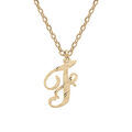 Colliers sur Artemare : Collier en argent et dorure jaune cha&icirc;ne avec pendentif lettre anglaise F diamant&eacute; 40+4cm