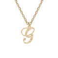 Collier en argent et dorure jaune cha&icirc;ne avec pendentif lettre anglaise G diamant&eacute; 40+4cm