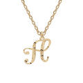 Colliers sur Artemare : Collier en argent et dorure jaune cha&icirc;ne avec pendentif lettre anglaise H diamant&eacute; 40+4cm