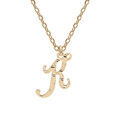 Collier en argent et dorure jaune cha&icirc;ne avec pendentif lettre anglaise K diamant&eacute; 40+5cm