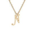 Colliers sur Artemare : Collier en argent et dorure jaune cha&icirc;ne avec pendentif lettre anglaise N diamant&eacute; 40+4cm