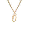Collier en argent et dorure jaune cha&icirc;ne avec pendentif lettre anglaise O diamant&eacute; 40+4cm