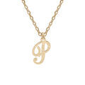 Colliers sur Artemare : Collier en argent et dorure jaune cha&icirc;ne avec pendentif lettre anglaise P diamant&eacute; 40+4cm