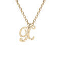 Collier en argent et dorure jaune cha&icirc;ne avec pendentif lettre anglaise X diamant&eacute; 40+4cm Artemare