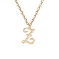 Collier en argent et dorure jaune cha&icirc;ne avec pendentif lettre anglaise Z diamant&eacute; 40+4cm Artemare