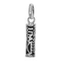 Pendentif en argent rhodi&eacute; Tiki 13mm tendresse amour fond noir