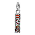 Pendentif en argent rhodi&eacute; Tiki 13mm tendresse amour fond orang&eacute;