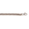 Chaine sur Artemare : Bracelet en acier maille gourmette 5mm effet bross&eacute; et aspet patin&eacute; avec chanfrein marron 19cm