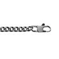 Chaine sur Artemare : Bracelet en acier maille gourmette 5mm effet bross&eacute; et aspet patin&eacute; avec chanfrein noir 19cm