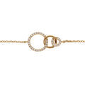 Bracelet en plaqu&eacute; or cha&icirc;ne avec 3 ronds anneaux avec oxydes blancs sertis et 1 lisse 16+3cm Artemare