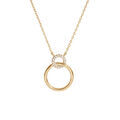 Colliers sur Artemare : Collier en plaqu&eacute; or cha&icirc;ne avec 2 anneaux avec oxydes blancs sertis et 1 lisse 40+5cm