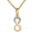 Collier en plaqu&eacute; or cha&icirc;ne avec pendentif infini et oxydes blancs sertis 38+5cm Artemare