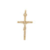 Pendentif en plaqu&eacute; or croix lisse et simple avec J&eacute;sus Christ sur la croix