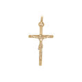 Pendentif en plaqu&eacute; or croix lisse et simple avec J&eacute;sus Christ sur la croix Artemare