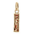 Pendentif en plaqu&eacute; or Tiki 13mm tendresse amour fond orange