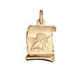 Pendentif en plaqu&eacute; or petit parchemin Ange Artemare