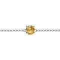 Bracelet en argent rhodi&eacute; cha&icirc;ne avec pierre v&eacute;ritable Citrine 6,5mm longueur 15+4cm