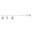 Bracelet en argent rhodi&eacute; cha&icirc;ne avec goutte martel&eacute;e suspendues 16+3cm Artemare