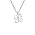 Collier en argent rhodi&eacute; cha&icirc;ne avec pendentif lettre anglaise B diamant&eacute;e longueur 40+4cm Artemare