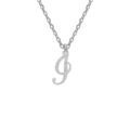 Collier en argent rhodi&eacute; cha&icirc;ne avec pendentif lettre anglaise I diamant&eacute;e longueur 40+4cm Artemare