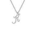 Collier en argent rhodi&eacute; cha&icirc;ne avec pendentif lettre anglaise K diamant&eacute;e longueur 40+4cm Artemare