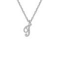 Collier en argent rhodi&eacute; cha&icirc;ne avec pendentif lettre anglaise T diamant&eacute;e longueur 40+4cm Artemare