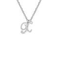 Collier en argent rhodi&eacute; cha&icirc;ne avec pendentif lettre anglaise X diamant&eacute;e longueur 40+4cm Artemare