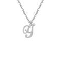 Colliers sur Artemare : Collier en argent rhodi&eacute; cha&icirc;ne avec pendentif lettre anglaise Y diamant&eacute;e longueur 40+4cm