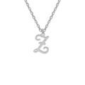 Collier en argent rhodi&eacute; cha&icirc;ne avec pendentif lettre anglaise Z diamant&eacute;e longueur 40+4cm