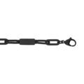 Bracelet en acier et PVD noir mat maillons et plaquettes &agrave; graver 19.5+2cm