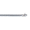 Bracelet en acier maille gourmette 4mm PVD bross&eacute; aspet patin&eacute; chanfrein bleu longueur 19cm Artemare
