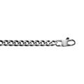 Bracelet en acier maille gourmette 4mm PVD bross&eacute; aspet patin&eacute; chanfrein noir longueur 19cm Artemare