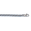 Chaine sur Artemare : Bracelet en acier maille gourmette 5mm PVD bross&eacute; aspet patin&eacute; chanfrein bleu longueur 19cm