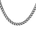 Chaine sur Artemare : Collier en acier maille gourmette 4mm PVD bross&eacute; aspect patin&eacute; chanfrein noir longueur 50cm